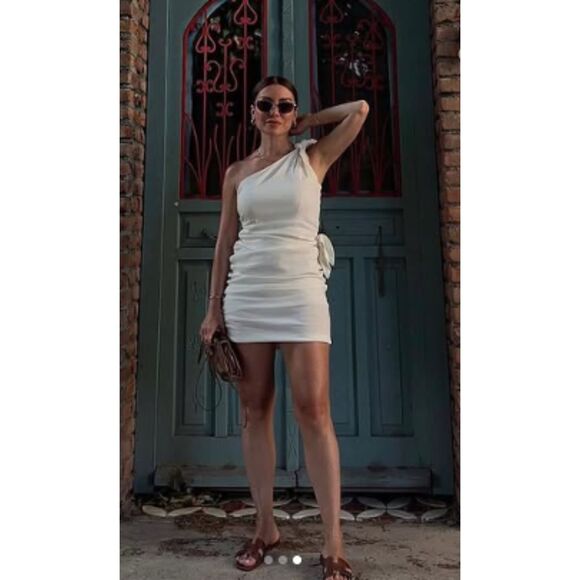 NWT ZARA ASYMMETRICAL DRESS WITH TIES - Picture 6 of 13